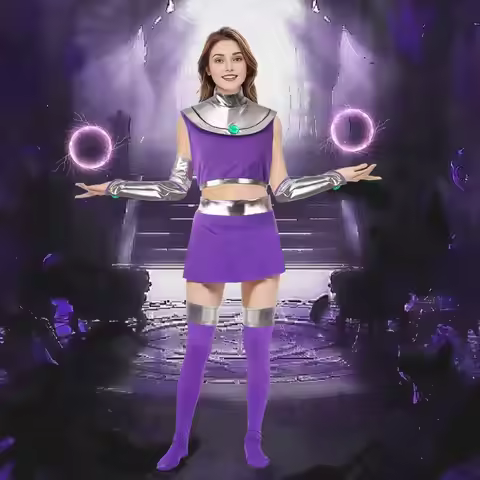 Starfire Raven Cosplay Costume Teen Titan Style Anime Clothing