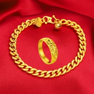 Gold 916 Bracelet Men Classic Style Bracelet for Women Fashion Jewelry Bracelet Hypoallerginic Set