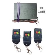 Autogate 2ch Green & Red Remote Control 330mtz SMC5326 Chip ( REMOTE CONTROL / RECEIVER)