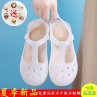 QY12023New Jelly Shoes Hole Shoes Women's Summer Sandals Women's Garden Jelly Korean Style Beach Slippers Non-Slip Wedge