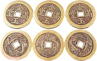 6pcs Chinese Fortune Coins-feng Shui Dragon-phoenix Fortune Coins + Gift Bag Y1125