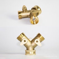 Heavy Duty Brass 2 Way Garden Tap Splitter Y Hose Splitter 3/4" Tap Hose Connect T2JY