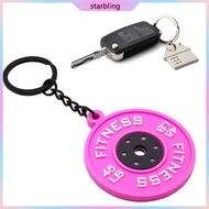 Star Barbell Plate Keyring Simulation Dumbbell Keychain With 45lb Mark Bag Pendant
