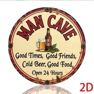 HELLOYOUNG Vintage Beer Mug Metal Wall Sign Rustic Round Decor For Man Cave Bar Garage Game Room 7.8