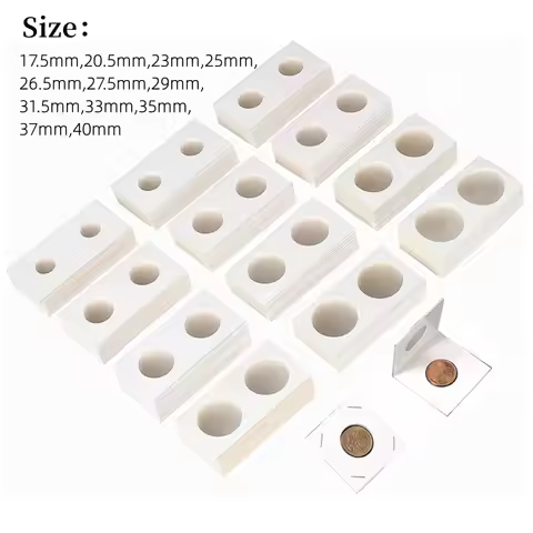 New 17.5mm-40mm Size 50PCS Square Cardboard Coin Supplies Coin Album Collection Lighthouse Stamp Coi