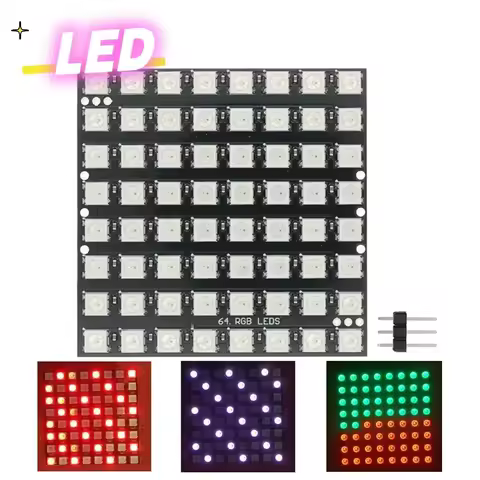 1-10pcs WS2812 LED 5050 RGB 8x8 LED Matrix for Arduino Brand New WS2812B 8*8 64-Bit Full Color 5050 