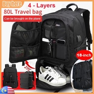 35-80L Beg Travel Bagpack Expandable Waterproof Hiking Backpack With Shoe Compartment 18 inch Laptop