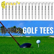 XIANS 100pcs White Striped Golf Tee, Wooden 69/83mm Golf Wood Tees, Professional Digital Scale Golf 