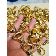 COD HARGA GROSIR. 10 Pcs RING TITANIUM WARNA GOLD / Cangkang Cincin / Emban Ring Batu Akik Anti Lunt