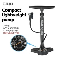 GIYO 160PSI Bicycle Floor Pump MTB Road Bike Manual Air Pump Balloon Presta Schrader Valve Tire Infl