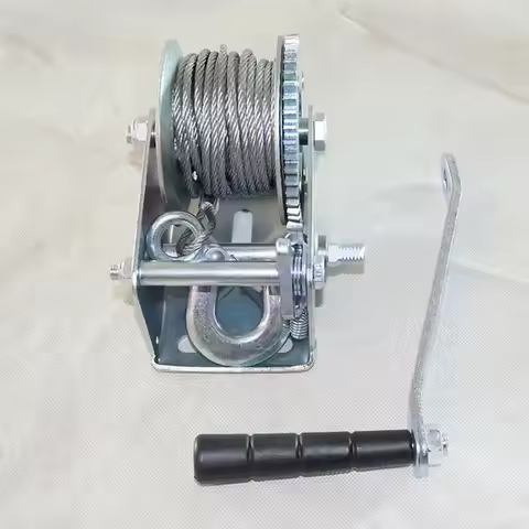 Small Electric 600 Lb-3000 Lb Wire Rope Lifting Winch Household Manual Hand Hoisting Winch Self-lock