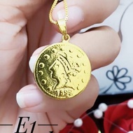 Erlaris 575 24k gold plated coin necklace