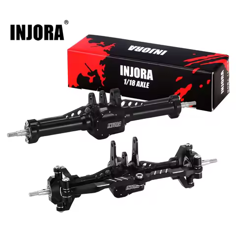 INJORA CNC Aluminum 4mm Extended Front Rear Complete Axles for 1/18 RC Crawler TRX4M Upgrade (4M-61)