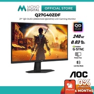 AOC 27" Q27G40ZDF QD-OLED (2560x1440 @240Hz) LCD Gaming Monitor (0.03ms (GtG), Input: HDMI+DP, Vesa,