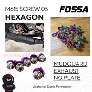 FOSSA 05 SCREW M615 WITH COLOR WASHER EXHAUST MUDGUARD PAPAN PLATE
