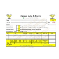 BUKU BIL/RESIT EMAS. BOLEH LETAK NAMA SENDIRI. MINIMUM ORDER 1 BIJI.