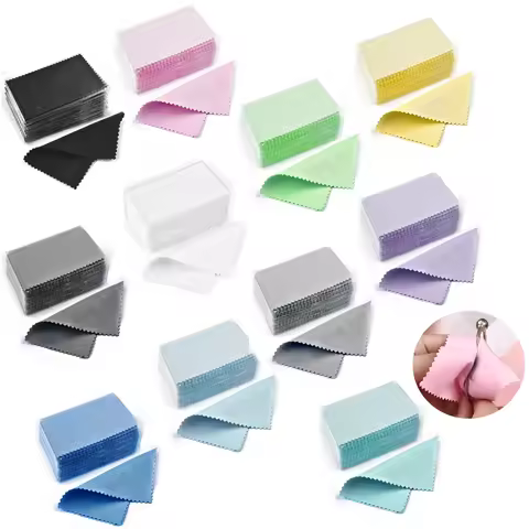 10*6.3cm/8*8cm/8*6cm 50pcs Silver Clean Polishing Cloth Soft Clean Wipe Wiping Cloth For Necklaces R