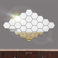 Toko1688 - 1 set isi 8 Pcs Hiasan Dinding Acrylic HEXAGONAL Impor Mirror Wall Stiker 1115