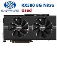 ℗▬Used SAPPHIRE RX580 8G Nitro Video Cards 2304SP 256Bit GDDR5 Graphics Cards for AMD RX 500 RX 580
