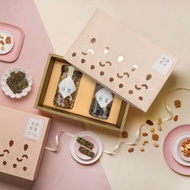 粉盒 謝謝情真意切禮盒(2罐組附提袋)(原味五堅果,南棗核桃糕)