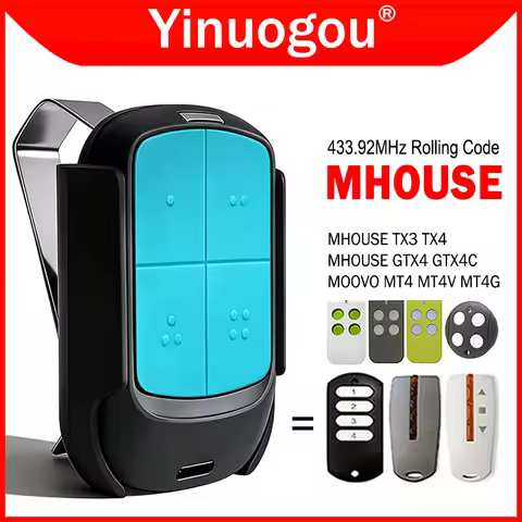 Mhouse GTX4 TX4 GTX4C TX3 MOOVO MT4 MT4V MT4G Garage / Gate Remote Control 433.92MHz Rolling Code Co
