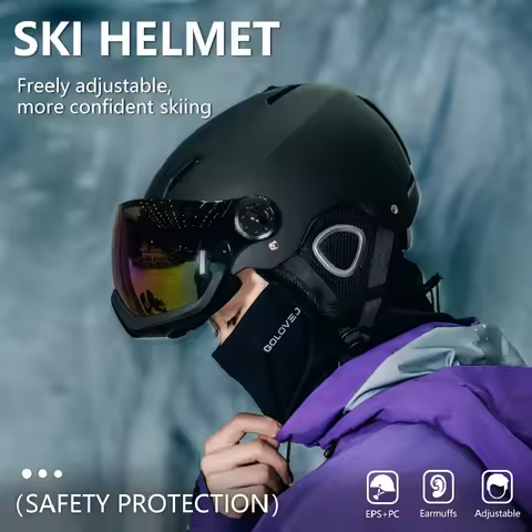 Skiing Helmet with Goggles Warm Helmet ABC+EPS High-Quality Ski Helmet Outdoor Sports Ski Skateboard