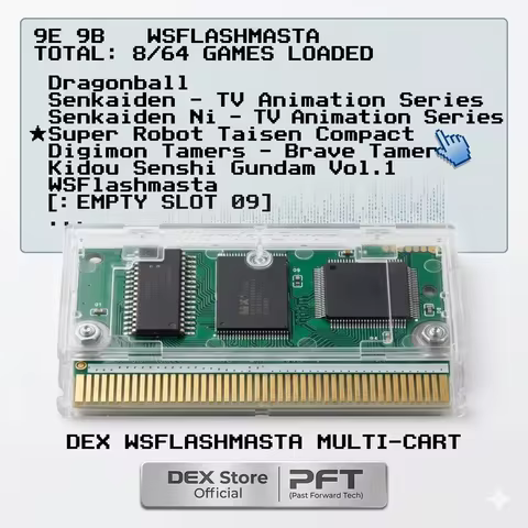 MRAM Multi-Game Flashcart for WonderSwan WS WSC SWC – Battery-less Permanent Save – Custom 7-in-1 Ga