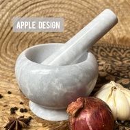 Mortar and Pestle 4" dia Apple Design pure Marble Stone Mortar