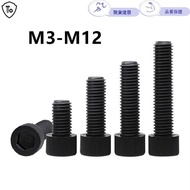 ((Ready Stock M3-M12) Black Nylon Hexagon Socket Screw M3M4M5M8M10M12 Insulated Plastic Screw Plasti