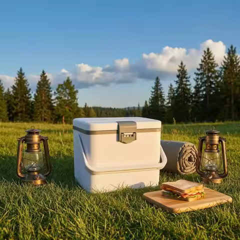 Insulated Cooler Box Sleek Finish Portable Cooler Box Cooling Gear Food Safe Outdoor Container BPAsa