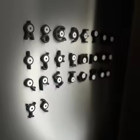Pokemon Unown Fridge Magnets 26 Full Letters Magnetic Figurines Scarlet Violet Refrigerator Stickers