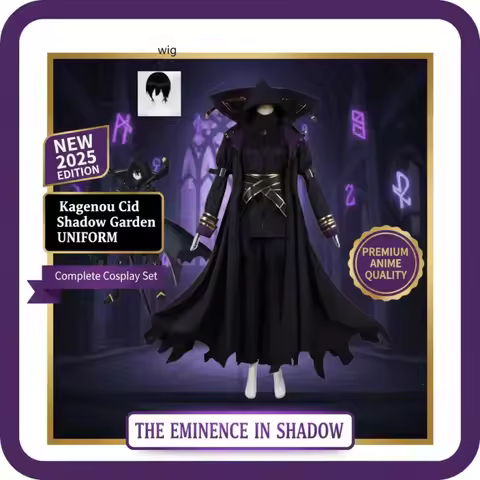 ➜➝➞2026 Kagenou Cid Cosplay Costume Wig Anime The Eminence In Shadow ❤ Minoru Kageno Black Uniform S