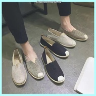 .Ready Stock   kasut loafer lelaki kasut sarung lelaki kasut separuh lelaki Spring Linen Kanvas