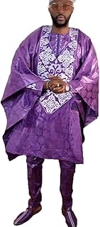 Traditional African Clothing for Men Nigerian Man's Agbada Embroidery Bazin Boubou Outfit