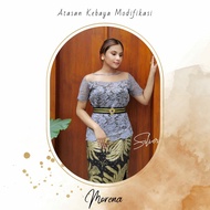 Setelan Kebaya Brokat Morena dan Bawahan Rok Katun Pendek Kebaya Bali Murah Kebaya Modern Kebaya Pes