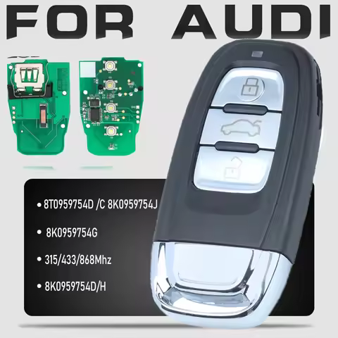 KEYECU 8T0 959 754C Smart Remote Key Semi-intelligent 315MHz/433MHZ/868MHZ for Audi Q5 A4L A5 A6 A7