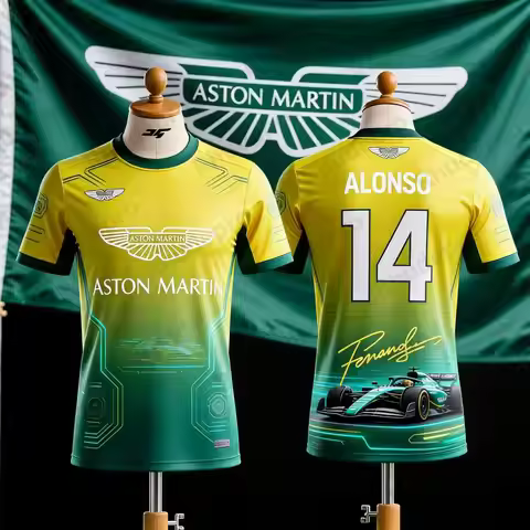 Aston Martin 2026 T-Shirt Fernando Alonso No. 14 T Shirt Spanish Racers Team Racing Quick Drying Cla