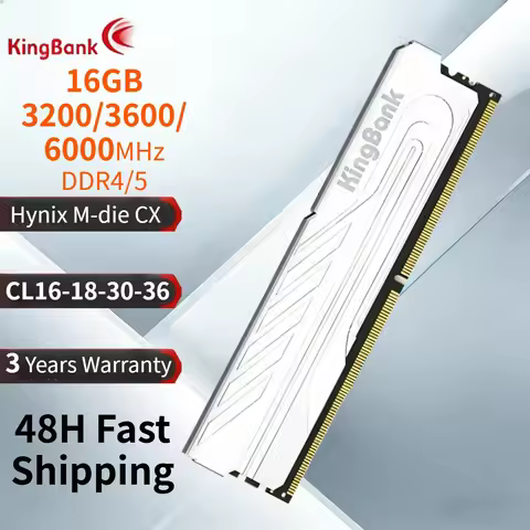 KingBank Origina DDR4/5 RAM 16G 3200/3600/6000MHz Hynix Chip M-die CX SS CL16-18-30-36 High Performa