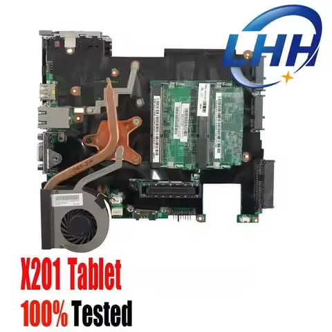 63Y1755 63Y2086 For Lenovo Thinkpad X201 TABLET X201T laptop mainboard With CPU I7-620LM With Fan he