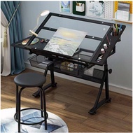 Drawing table drafting table drafting table drafting glass table with extra side table drawers