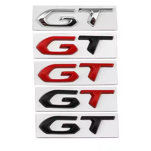 3D Metal GT Logo Car Body Rear Trunk Emblem Badge Decals Sticker for Peugeot 307 206 207 208 301 405