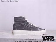 แวนส์ Vans Sk8 Hi Grey Cookie Toe High Top Canvas Sneakers ของ แท้ รองเท้ากลางแจ้ง รองเท้าผ้าใบ ได้ท