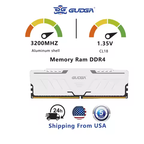 GUDGA DDR4 Ram 8GB/16GB/ 3200MHz 1.35V 288Pin Dimm CL18 With Heat Sink For Desktop Computer