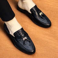 High-quality easy-to-wear men's loafers, branded men's loafers in crocodile-printed leather with lux