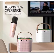 Y1 MAGIC VOICE WIRELESS MINI KARAOKE SPEAKER 2 WIRELESS MICROPHONE, AUX/PENDRIVE/SD CARD AND LED LIG