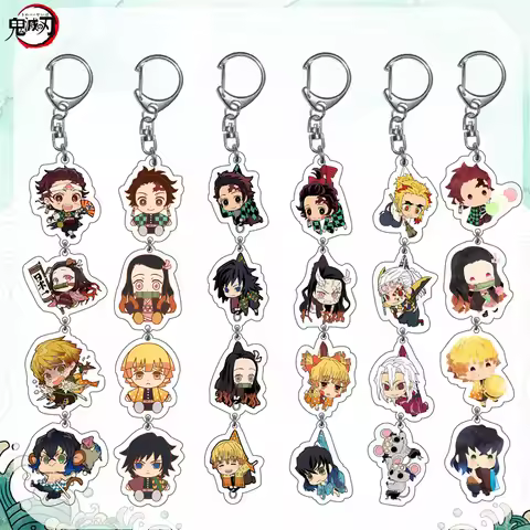 Anime Acrylic Keychain Kamado Tanjirou Nezuko Makomo Agatsuma Zenitsu Hashibira Inosuke Cute A Strin