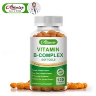 Alliwise Vitamin B Complex B1, B2, B3, B5, B6, B7, B9, B12 Vegan Capsules for Heart Health Nervous S