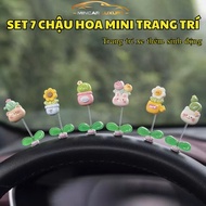 XO Set of 7 Mini Spring-loaded Flower Pots to Decorate Car Dashboards to Decorate Cars More Vivid an