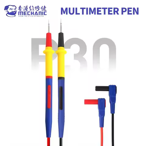 MECHANIC P30 Multimeter Pen 1000V 20A Soft Anti-Scalding Silicone Wire Extra Tip Probe Test Pen for 