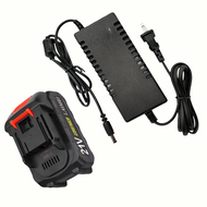 ที่ชาร์จสว่าน 21V อแดปเตอร์ชาร์จแบตลิเธียม DC 21V 2A (ใหญ่)เต็มแล้วตัด มีไฟสถานะชาร์จแบตเต็ม Battery